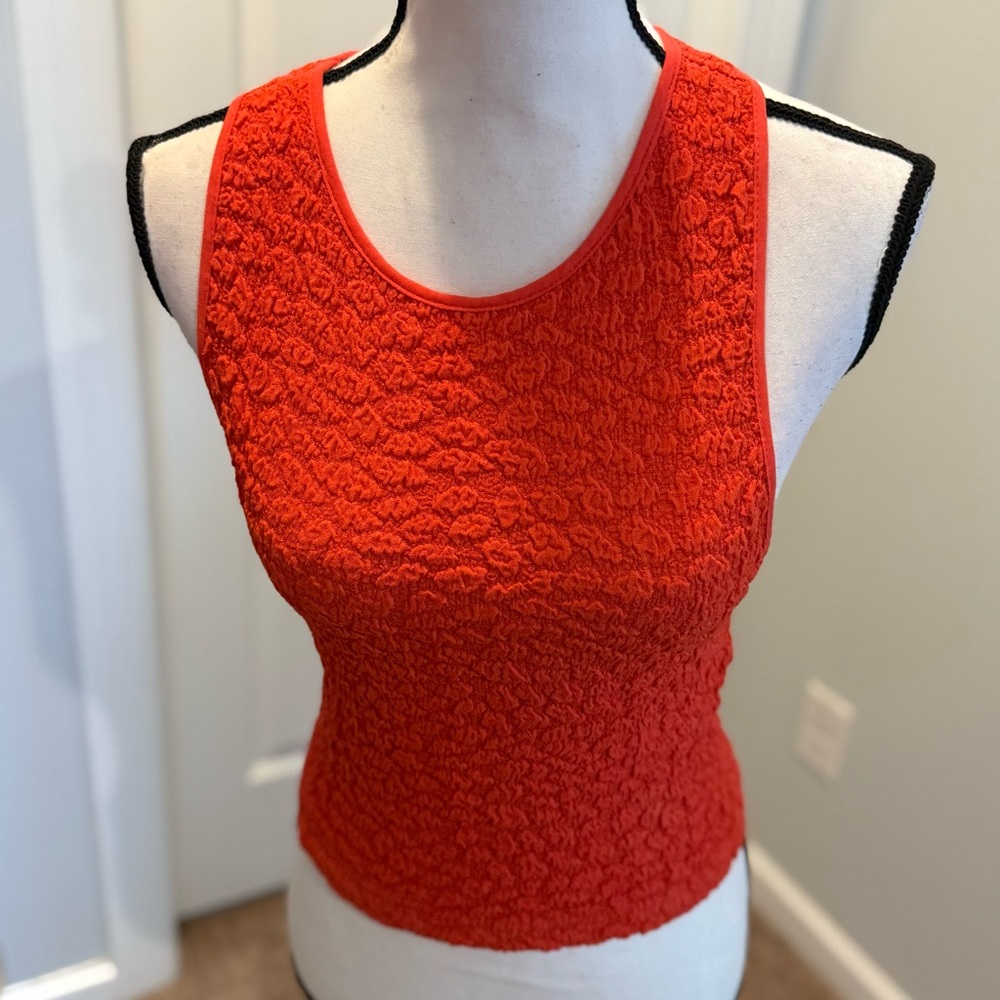 Anthropologie Vibrant Red Textured Tank Top nwot.